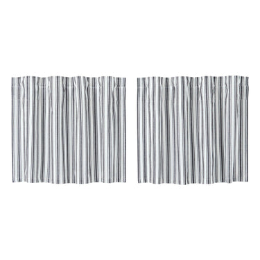 Sawyer Mill Black Ticking Stripe Tier Set of 2 L24xW36 VHC Brands - The Fox Decor